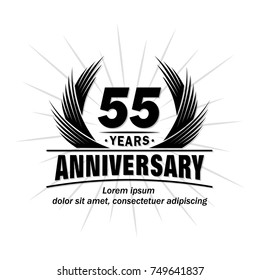 55 years design template. Anniversary vector and illustration template.