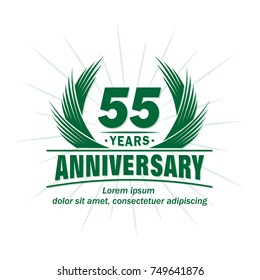 55 years design template. Anniversary vector and illustration template.