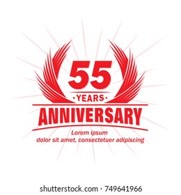 55 years design template. Anniversary vector and illustration template.