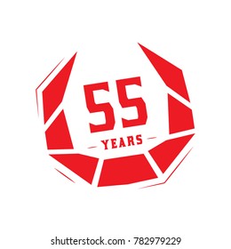 55 years design template. Anniversary vector and illustration template.
