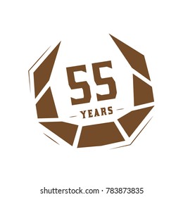 55 years design template. Anniversary vector and illustration template.