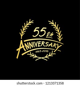 55 years design template. Vector and illustration. 55 years logo.