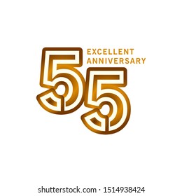 55 Years Excellent Anniversary Vector Template Design illustration