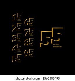 55 Years Excellent Anniversary Vector Template Design Illustration