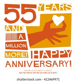 55 Years Happy Anniversary (Vector Illustration Concept Design)