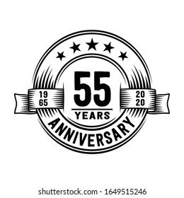 Plantilla de diseño del logotipo de 55 años. 55º aniversario vectorial e ilustración.