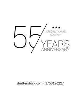 55 Years Old Celebrating Classic Logo. Happy Anniversary 55 Th. Greetings Celebrates.