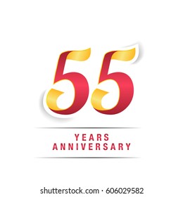 55 Years Anniversary Ribbon Celebration Vector Stock Vector (Royalty ...