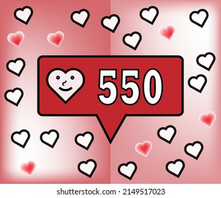 550 likes. Banner for social networks and thanks to followers with hearts