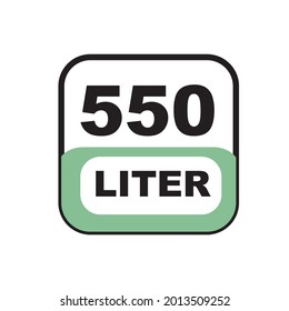550 liter icon vector illustration 