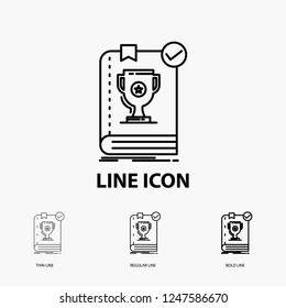 554, Book, dominion, leader, rule, rules Icon in Thin, Regular and Bold Line Style. Vector illustration