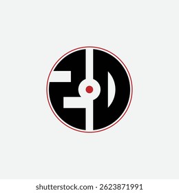 554 Buchstaben Logo Form geometrische Mathematik Lehre runden Kreis Ellipse Pistole Ziel negativen Raum Z D