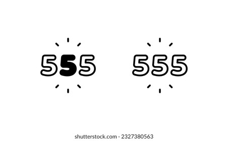 555 diseño de iconos con ilustración de fondo blanco