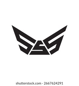 555 wing number logo with monogram style