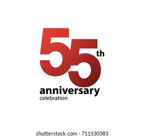 55th anniversary celebration logotype. anniversary logo simple isolated on white background, vector design for celebration, invitation card, and greeting card