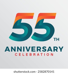 55th anniversary celebration vector template