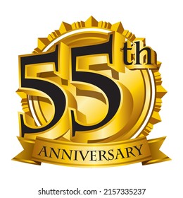 55th Anniversary Golden Logo Vector Stock Vector (Royalty Free ...