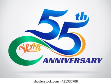 55th anniversary with an infinity symbol. Creative design.