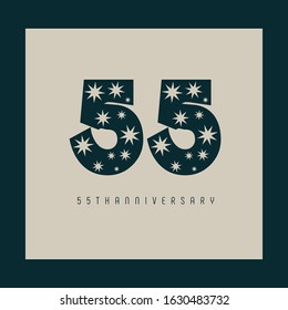 55th anniversary logo, 56 years of celebration with bold letter design