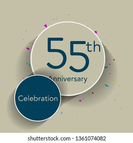 55th anniversary logo with the classic stage, gives a simple feel but looks elegant, this design is suitable for greeting cards or invitation cards