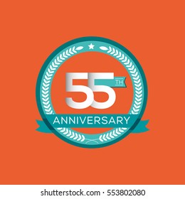55th anniversary logo design template.