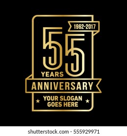 55th anniversary logo. Vector and illustration. Celebration design template.