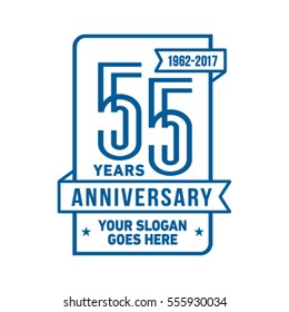 55th anniversary logo. Vector and illustration. Celebration design template.