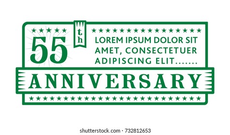 55th anniversary logo. Vector and illustration.