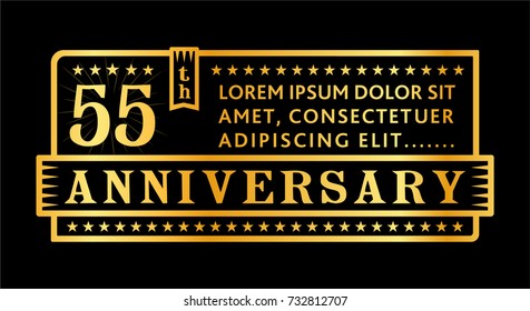 55th anniversary logo. Vector and illustration.