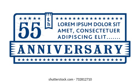 55th anniversary logo. Vector and illustration.