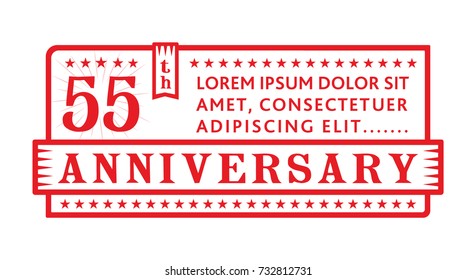 55th anniversary logo. Vector and illustration.