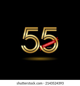 55th anniversary logotype. Anniversary celebration template design for booklet, leaflet, magazine, brochure poster, banner, web, invitation or greeting card. Vector illustrations.