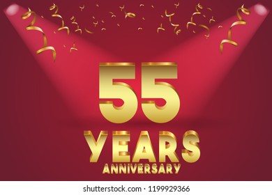 55th Anniversary numbers. background for anniversary