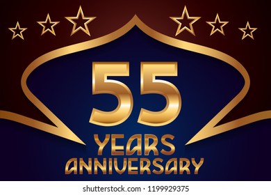 55th Anniversary numbers. background for anniversary