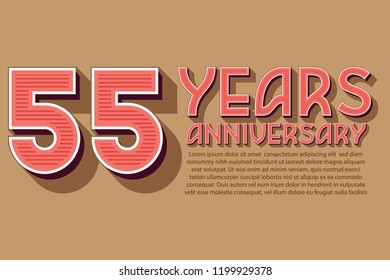 55th Anniversary numbers. background for anniversary