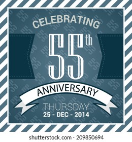 55th Anniversary poster / template design in retro style - Vector Background