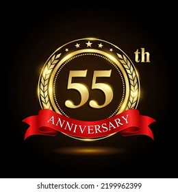 55th Golden Anniversary Logo Shiny Ring Stock Vector (Royalty Free ...