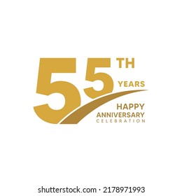 55th Year Anniversary Design Template Vector Stock Vector (Royalty Free ...