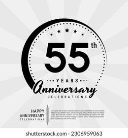 55th year anniversary design template. vector template illustration