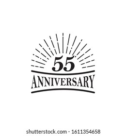 55th year anniversary emblem logo design vector template
