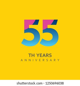 55th Year Anniversary Vector Template Design Illustration.