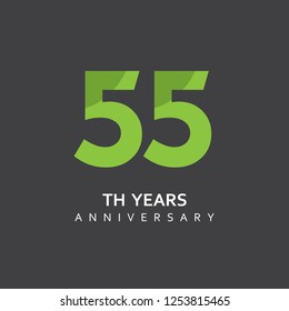 55th Year Anniversary Vector Template Design Illustration.