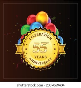 55th years Anniversary Celebration Design, Vector illustration design.


