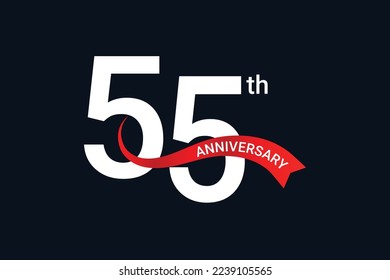 55th Years Anniversary logo style Vector element