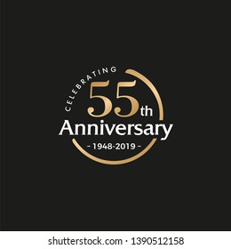 55TH/fifty-five/55 Years Anniversary Logo Vector Template Design Illustration