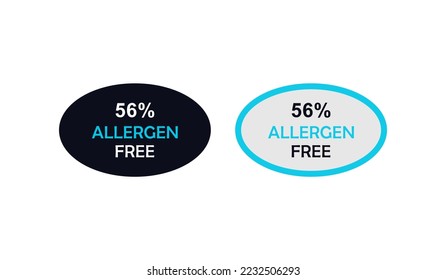56% allergen free badge logo design, Suitable for business, health, and product label
