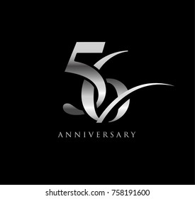 56 Anniversary Elegance Silver Chrome Logo Stock Vector (Royalty Free ...