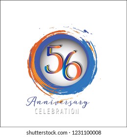 56 Anniversary Logo light orange blue