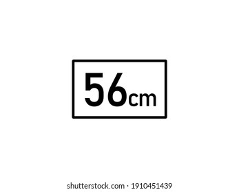 Ilustración vectorial de icono de 56 centímetros, tamaño de 56 cm