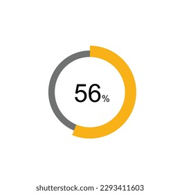 56% Circle loading icon template. Update or loading symbol for web or application, 56 percent.